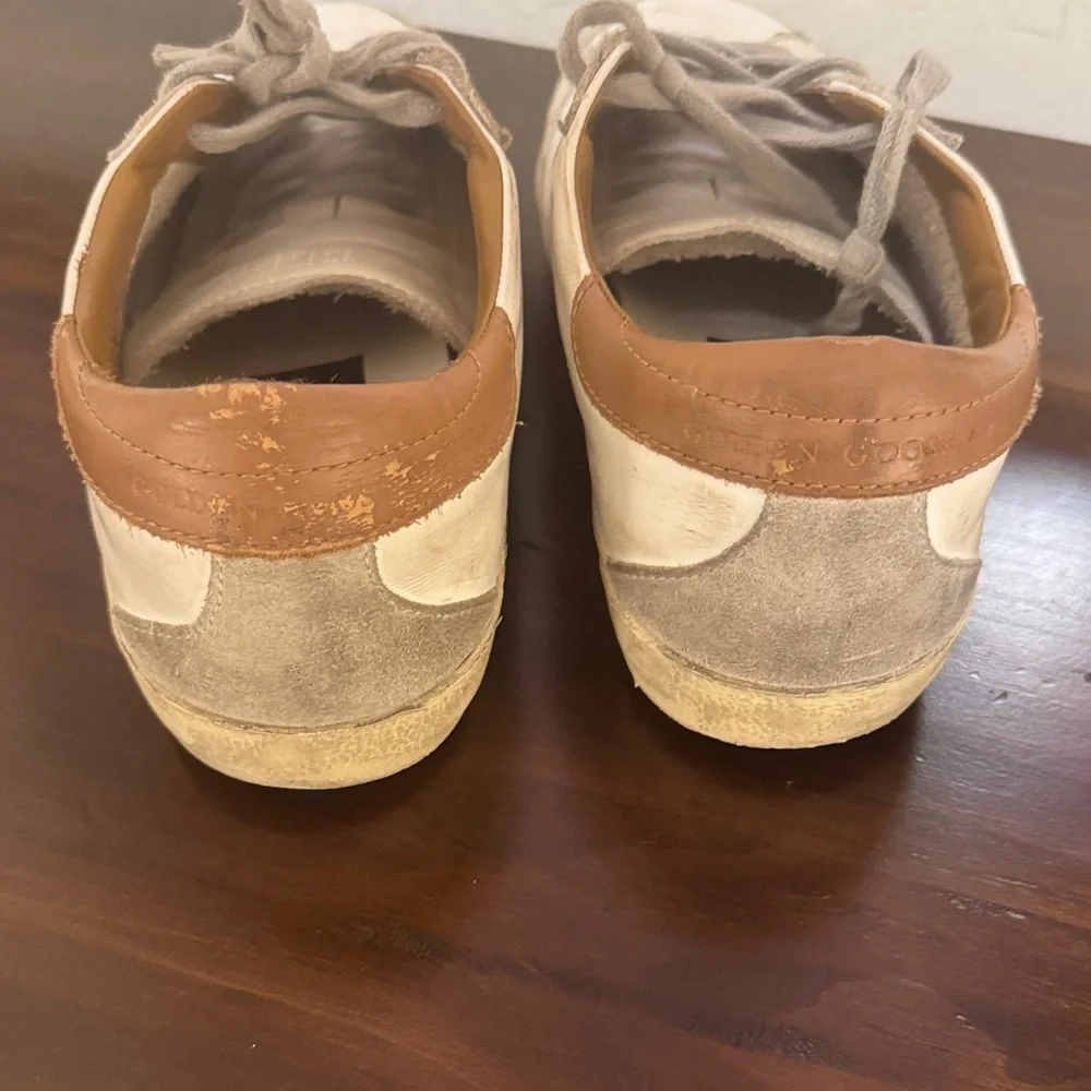 Golden Goose White and Tan Men's Sneakers - Picture 2 of 6